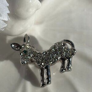 GOLDETTE RHINESTONE DONKEY BROOCH